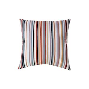Manda Stripe Seabreeze Square Outdoor Throw Pillow