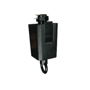 120-Volt 150-Watt Black Single Circuit Linear Track Pendant or Chandelier Adapter Track Lighting Connector