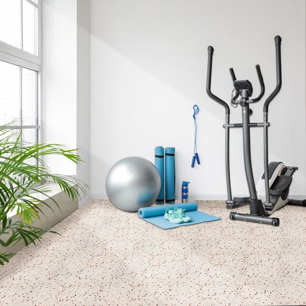 Terrazzo 24 in. W x 24 in. L x 0.38 in. Thick Foam Interlocking Gym Floor -Tiles (30-Tiles/Pack) (120 sq. ft.)