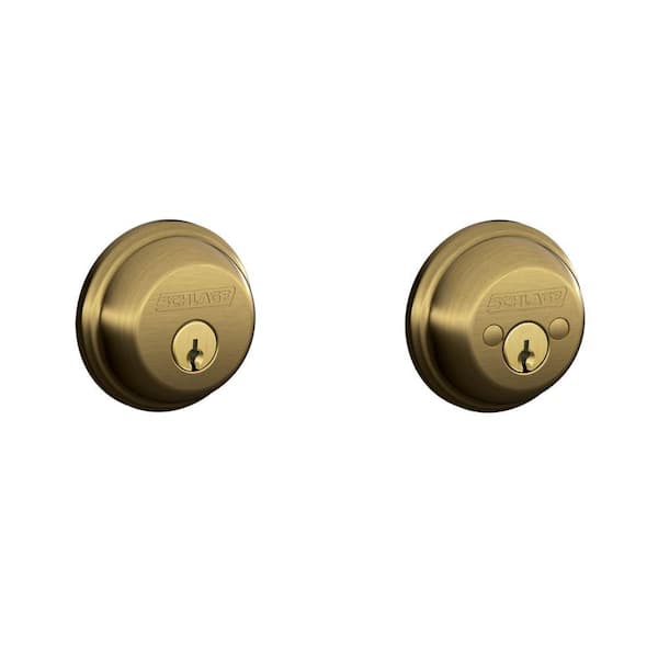 Double Cylinder Antique Brass Deadbolt