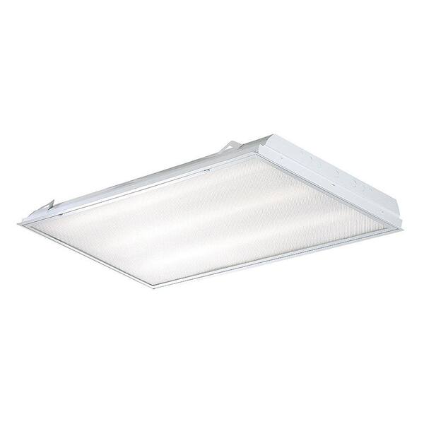 EnviroLite 2 ft. x 4 ft. 3-Light Prismatic Bright White T8 Tube Grid LED Ceiling Lay-in Troffer