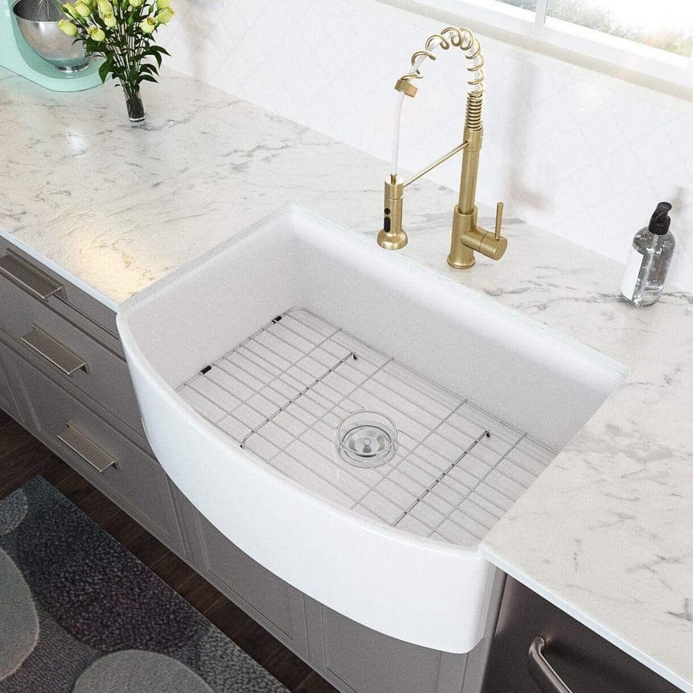 Have a question about Magic Home White Fireclay Ceramic Porcelain 30 in