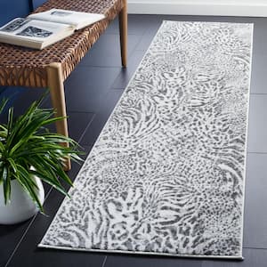 Amsterdam Ivory/Gray 2 ft. x 8 ft. Animal Print Runner Rug