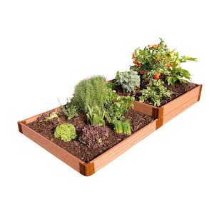 Two Inch Series 4 ft. x 8 ft. x 11 in. Terraced Multi-Level Classic Sienna Composite Raised Garden Bed Kit