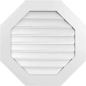 28 in. x 28 in. Octagonal Surface Mount PVC Gable Vent: Functional with Standard Frame