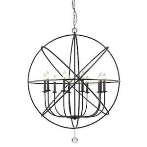 Tull 10-Light Matte Black Chandelier with No Shade