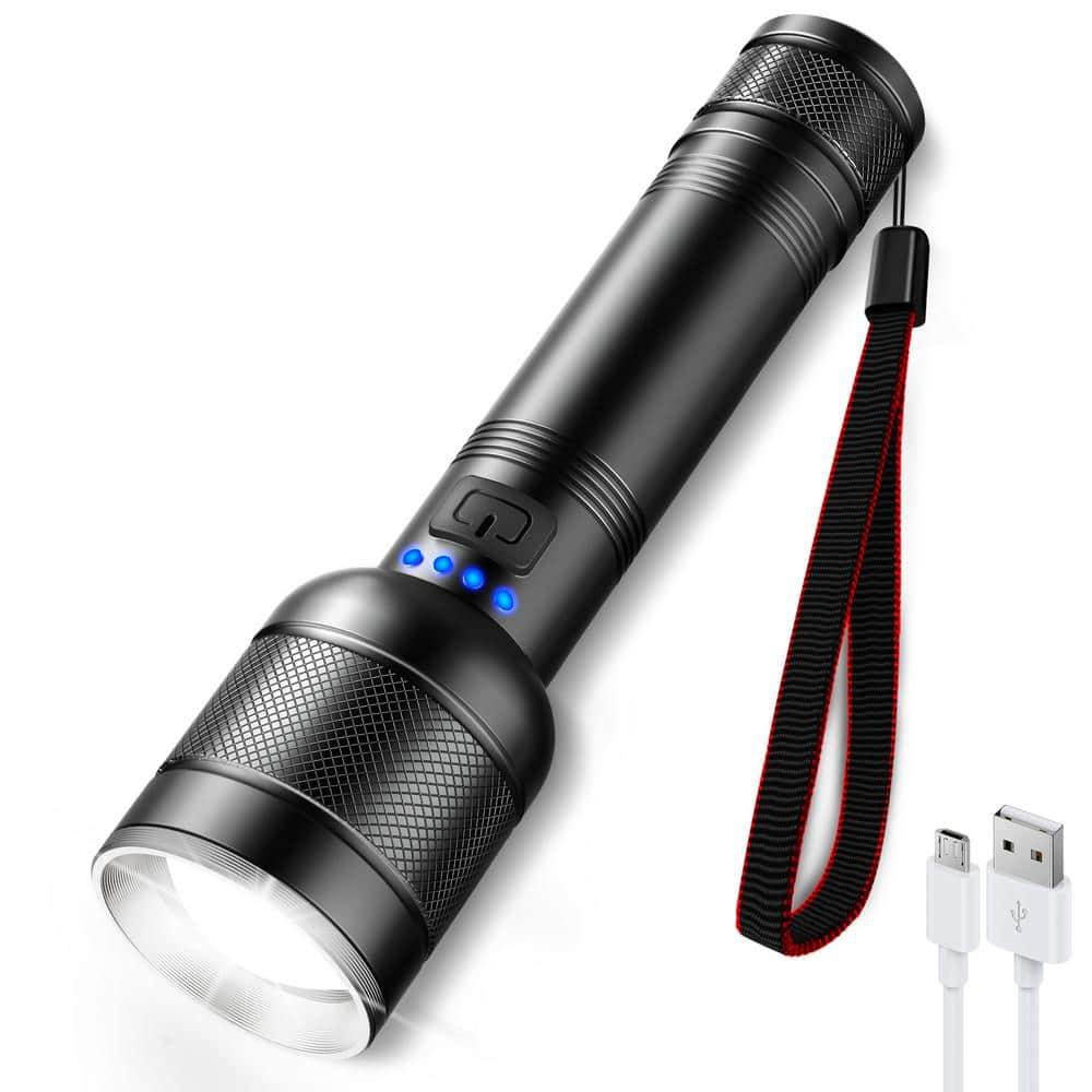 YANSUN 2000 Lumen Rechargeable LED Flashlight with Zoomable, 4 Modes, and Water Resistant, Ideal for Camping, Emergence