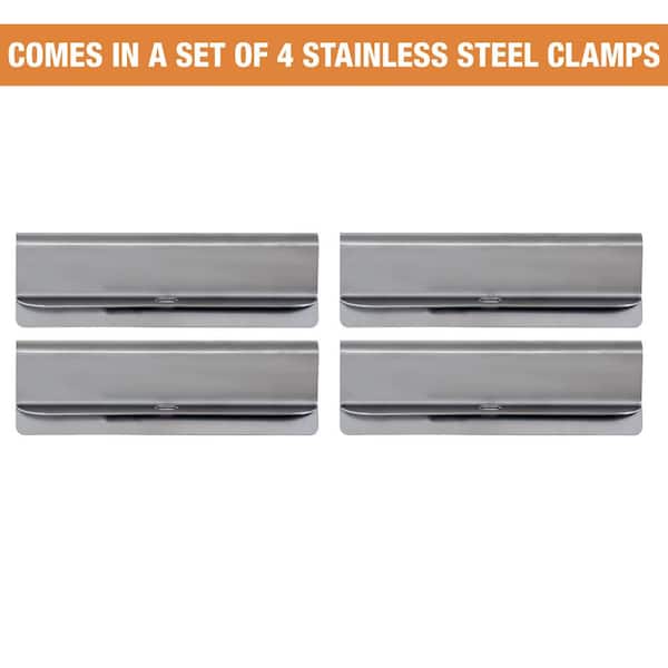 Hangers With LED Lights 304 SS Mud Flap Clamps For 1/4 Thru 1/2 Inch Thick Mud Flaps - 4 State Trucks Heavy Truck