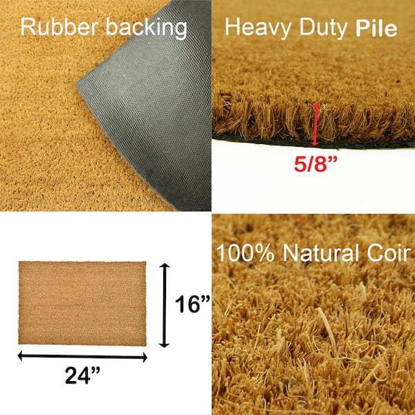 Tree Doormat Natural Coconut Coir Non-Slip for Home 120 cm X 40 cm Brown for US 