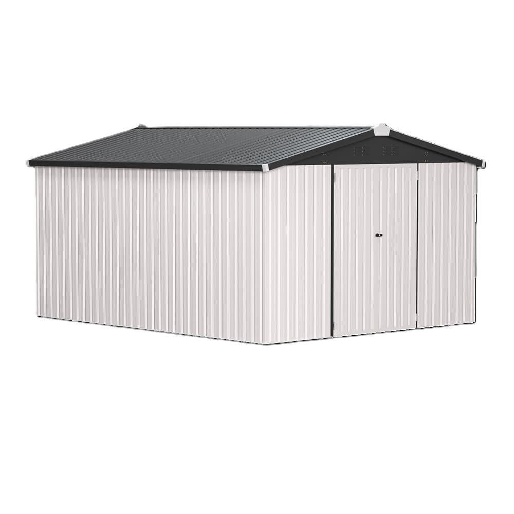 14 ft. W x 10 ft. D Metal Storage Shed, Tools Storage Shed for Garden, Bakcyard, White (140 sq. ft.) price history on PriceWatchPro