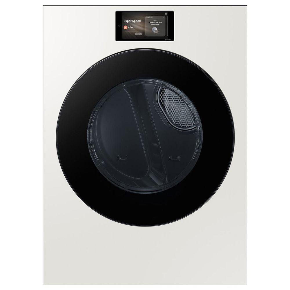 7.6 cu ft vented Front Load Stackable Bespoke AI Ultra Capacity Gas Dryer in Ivory w/AI OptiDry+