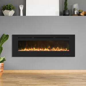 Clihome Flame 50 in. Wall-Mounted Automatic Constant Temperature Electric  Fireplace Insert EF50R - The Home Depot