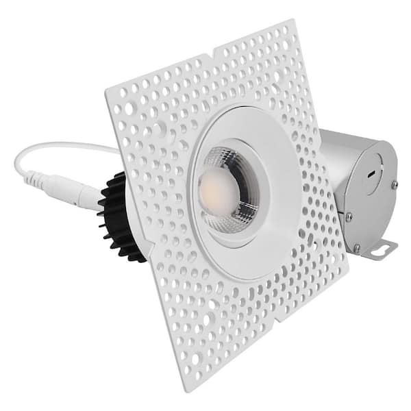3 in. LED Integrated Adjustable Spotlight Jbox, 5CCT, 12W, 1100LM, CRI90, Dual Dimmable, 38° Beam, IC Rated, Damp Rated