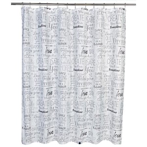 Positive 71 in. x 71 in. Sayings Shower Curtain