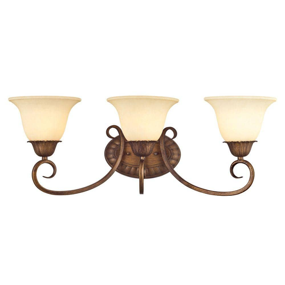 Westinghouse 6221300 Regal Springs Three Light Indoor Wall Fixture  Ebony Gold