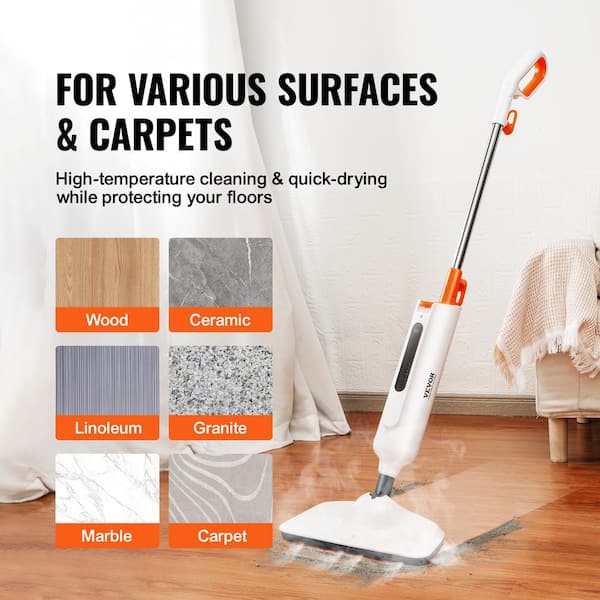 Steam Mop, Floor Scrubber Spin Steam Mop for Floor Cleaning, Multipurpose  Steam Cleaner for Home, Steam Adjustable, 2 Sets of Mop Pads, for