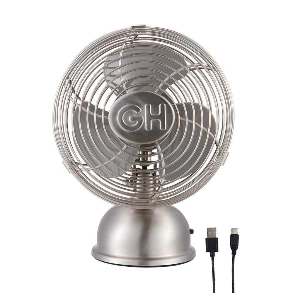 All-Metal 5 in. Mini Desk Fan with Oscillation in Brushed Nickel (Gray) price history on PriceWatchPro