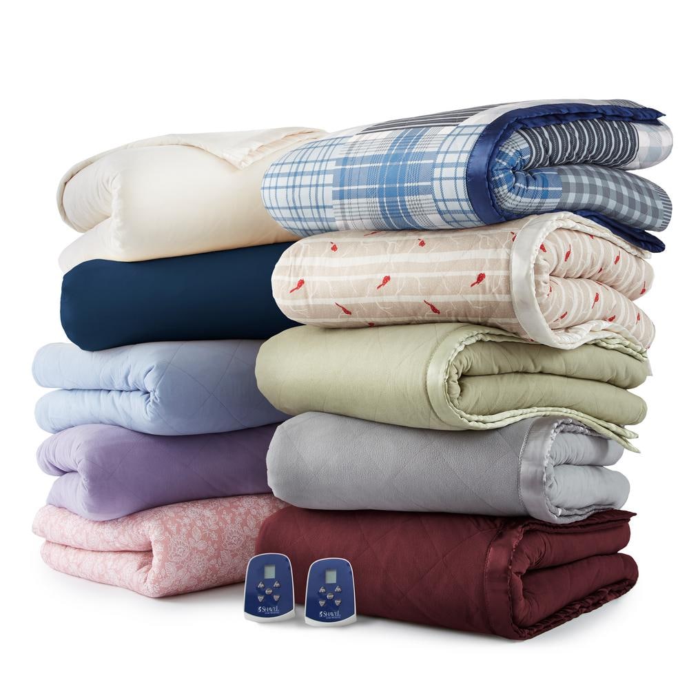 Full Size Beige Micro Flannel Reversible Sherpa Electric Blanket