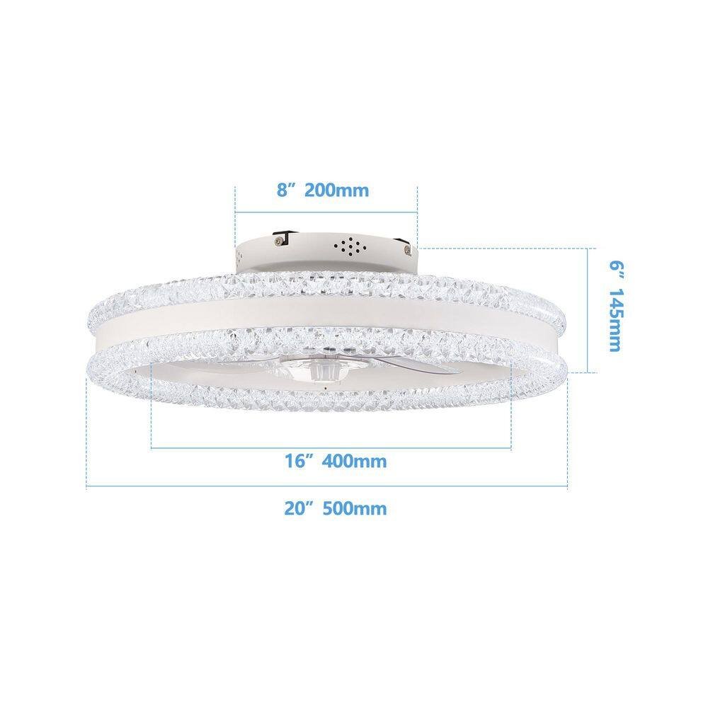 Light Pro 20 in. Smart Indoor White Integrated LED Light Ceiling Fan with Remote control Low Profile price history on PriceWatchPro