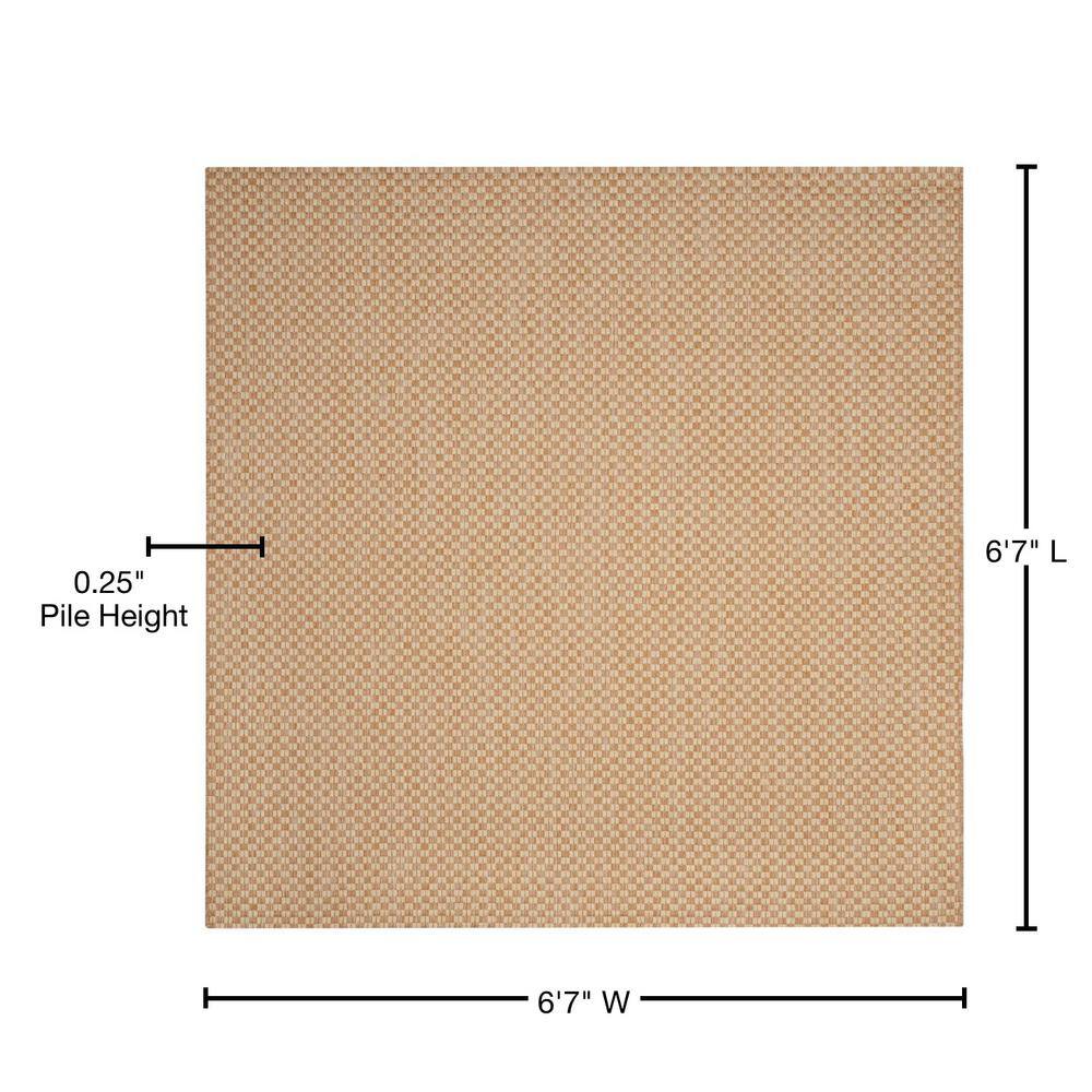 Natural Cream Square Synthetic Outdoor Area Rug