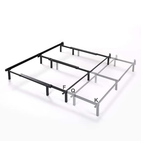 Mellow Black Heavy Duty Steel Compatible with Full Queen and King Size Adjustable Metal Bed Frame (53.5 in. W x 7 in. H)