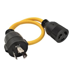 2 ft. 12/3 3-Wire 125-Volt Twist Lock NEMA L5-30P to 250-Volt L6-20R Adapter Cord (L5-30P to L6-20R), 20 Amp, 125-Volt