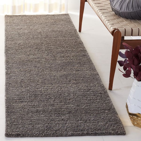 Himalaya Grey 2 ft. x 8 ft. Solid Color Runner Rug