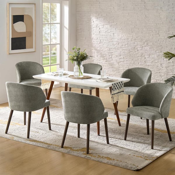 JAYDEN CREATION Yuri Dove Polyester Dining Chair Set of 6