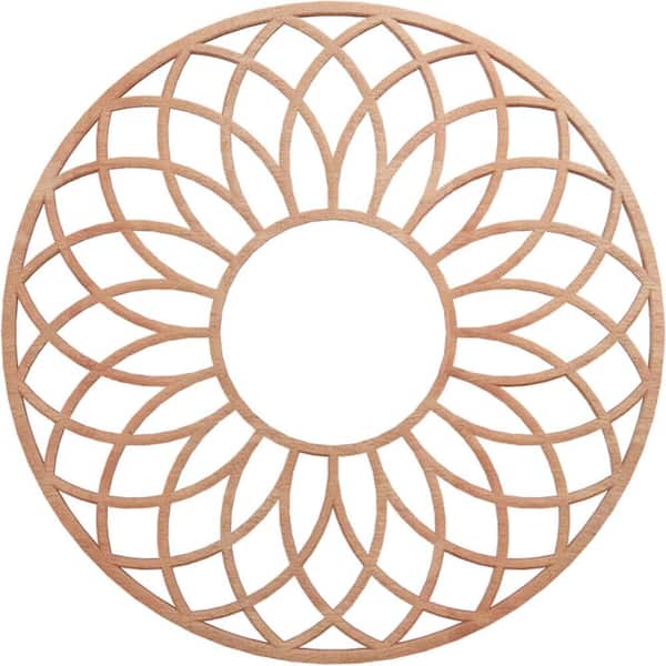 Ekena Millwork 20 in. x 20 in. x 1/4 in. Cannes Wood Fretwork Pierced Ceiling Medallion, Cherry