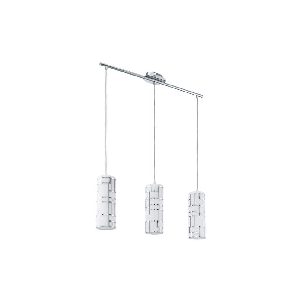 Bayman 28.15 in. W x 10.5 in. H 3-Light Chrome Linear Pendant Light with Fr