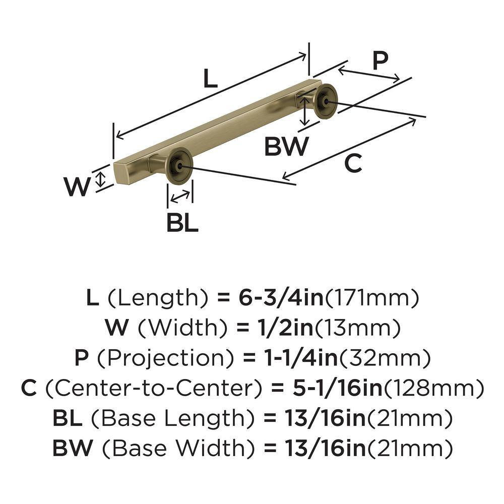 Everett 5-1/16 inch Golden Champagne Cabinet Pull with Mounting Hardware