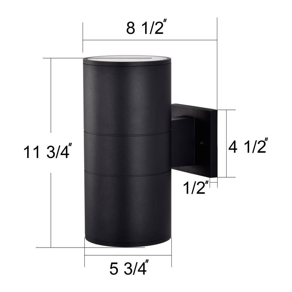 Matte Black Aluminum Cylinder Outdoor Wall Sconce