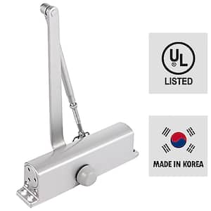 Aluminum Commercial Door Closer with Adjustable Closing and Latching Speed, Size #3 for 99 lbs. - 132 lbs. Doors
