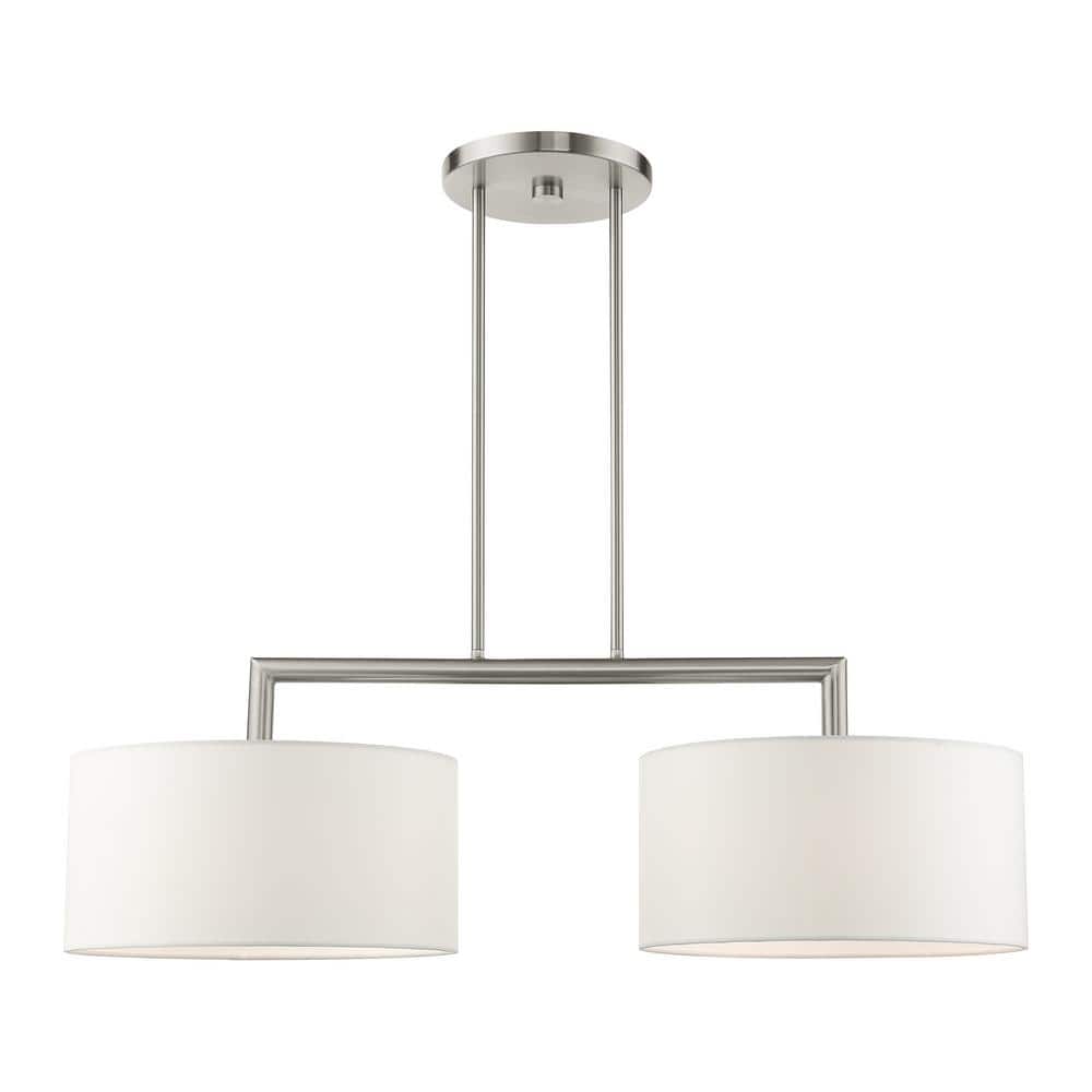 Meridian Brushed Nickel 2-Light Linear Drum Chandelier