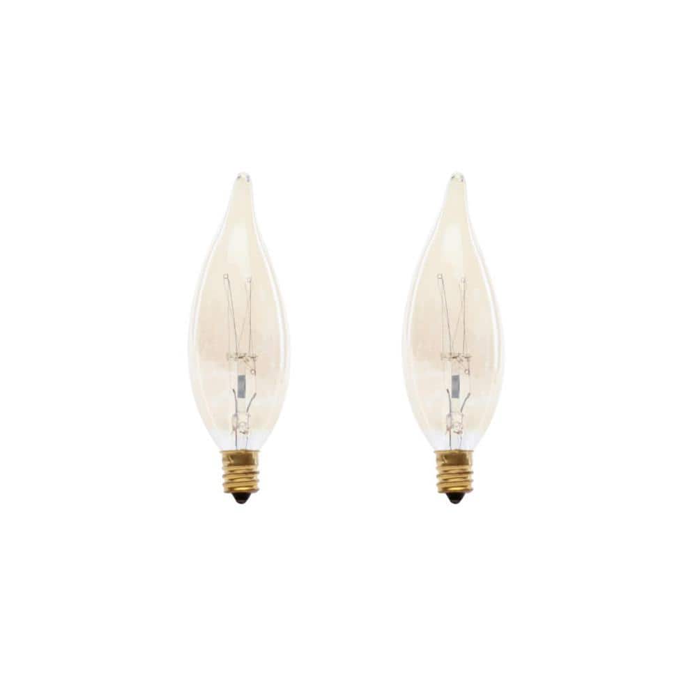 40-Watt BA10 Candelabra Dimmable Clear Glass Vintage Incandescent Light Bul