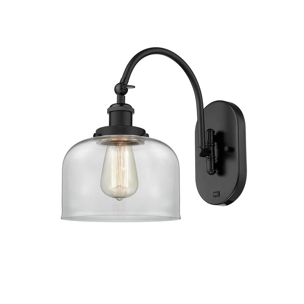 Bell 1-Light Matte Black, Clear Wall Sconce with Clear Glass Shade price history on PriceWatchPro