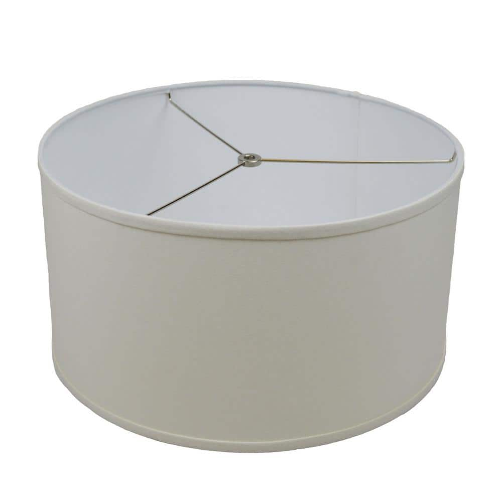 FenchelShades.com 17 in. Top Diameter x 17 in. Bottom Diameter x 9 in. H Linen Cream Drum Lamp Shade