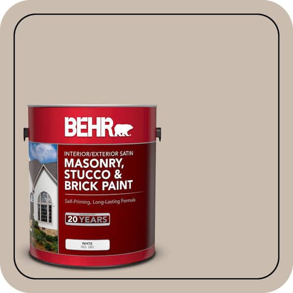 5 gal. #PPU5-13 Creamy Mushroom Satin Interior/Exterior Masonry, Stucco and Brick Paint