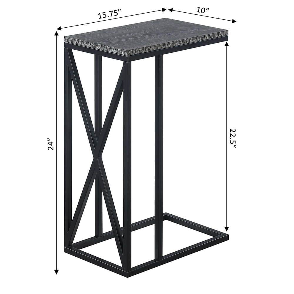 Tucson Weathered Gray and Black Metal Frame C End Table