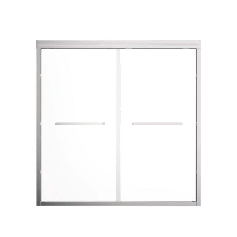 60 in. W x 60 in. H Double Sliding Framed Tub Door in Chrome Finish with Clear Tempered Glass with Handles price history on PriceWatchPro
