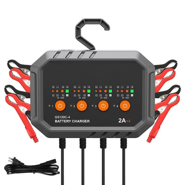 SKYSHALO Smart Battery Charger, 8-Amp,Fully-Automatic Charger Maintainer,LiFePO4 Lead-Acid (AGM / Gel / SLA) Car Battery Charger