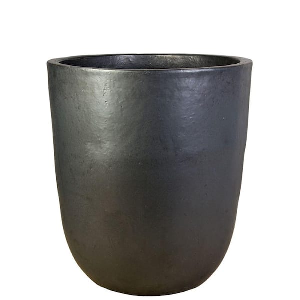 Unbranded 15 in x 19 in. Ceramic Tall Vestro Charcoal Decorative Planter