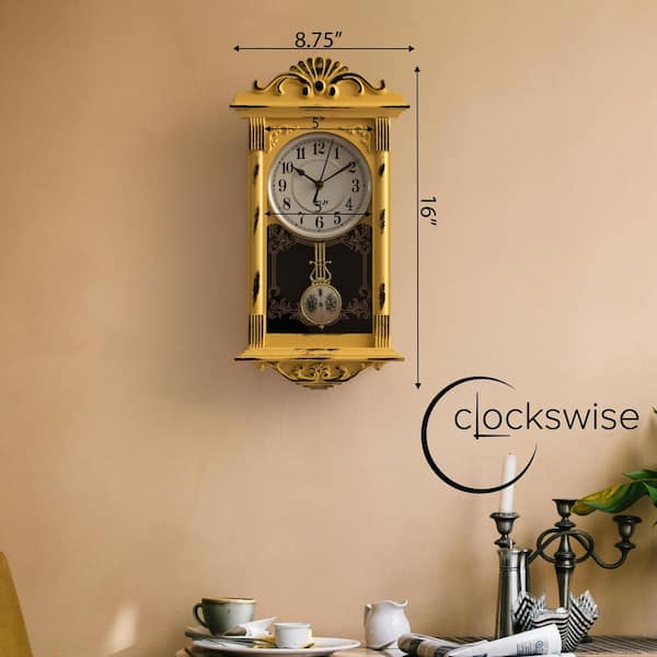 CLOCKWISE Vintage Grandfather-Style Wall Clock with Wood