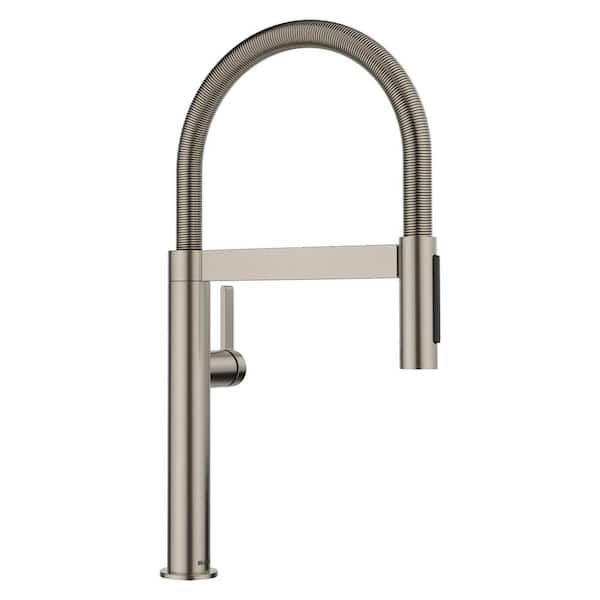 Culina II Mini Single Handle Pull Down Sprayer Kitchen Faucet in Satin Platinum