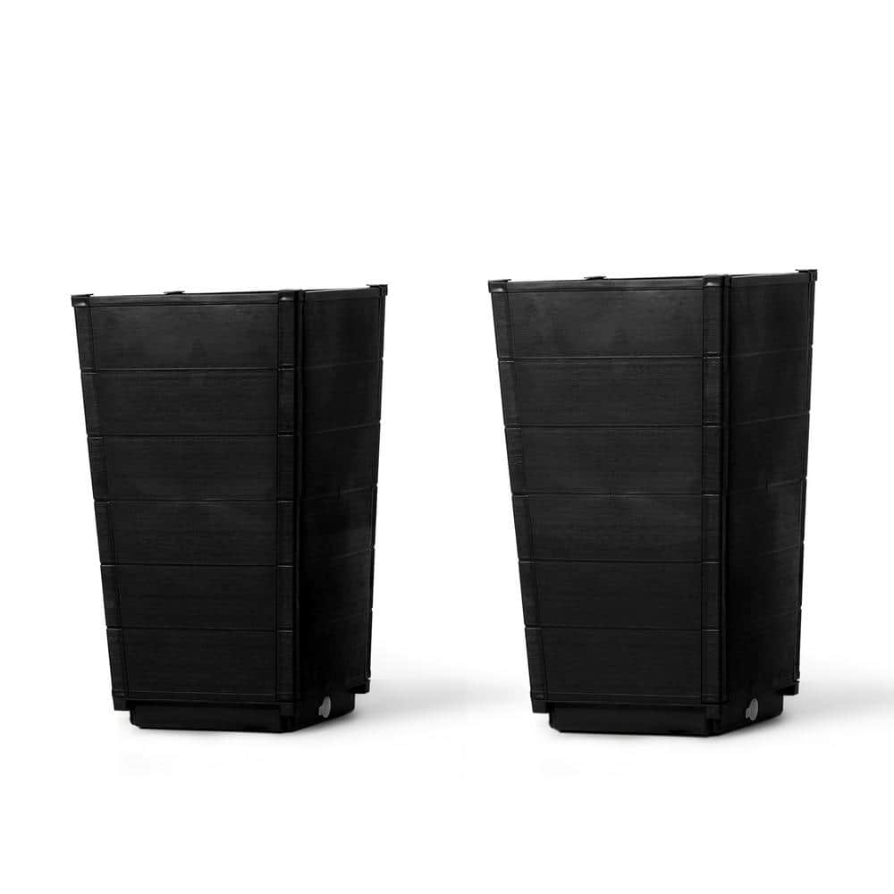 22 in. Dark Brown Plastic Planter Flower Pots with Drainage Holes (2-Pack) price history on PriceWatchPro