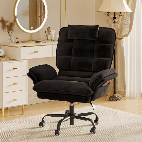Bestier Velvet Adjustable Height Cross-Legged Office Chair in