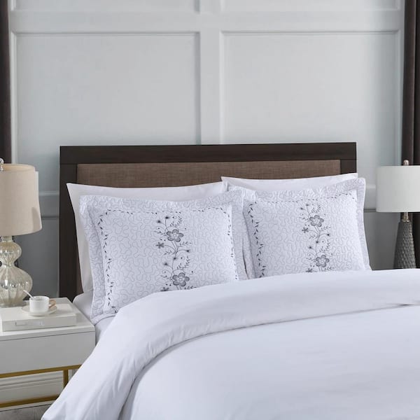 MarCielo LP Embroidery Pillow Shams Polyester King Size Pillow Protector