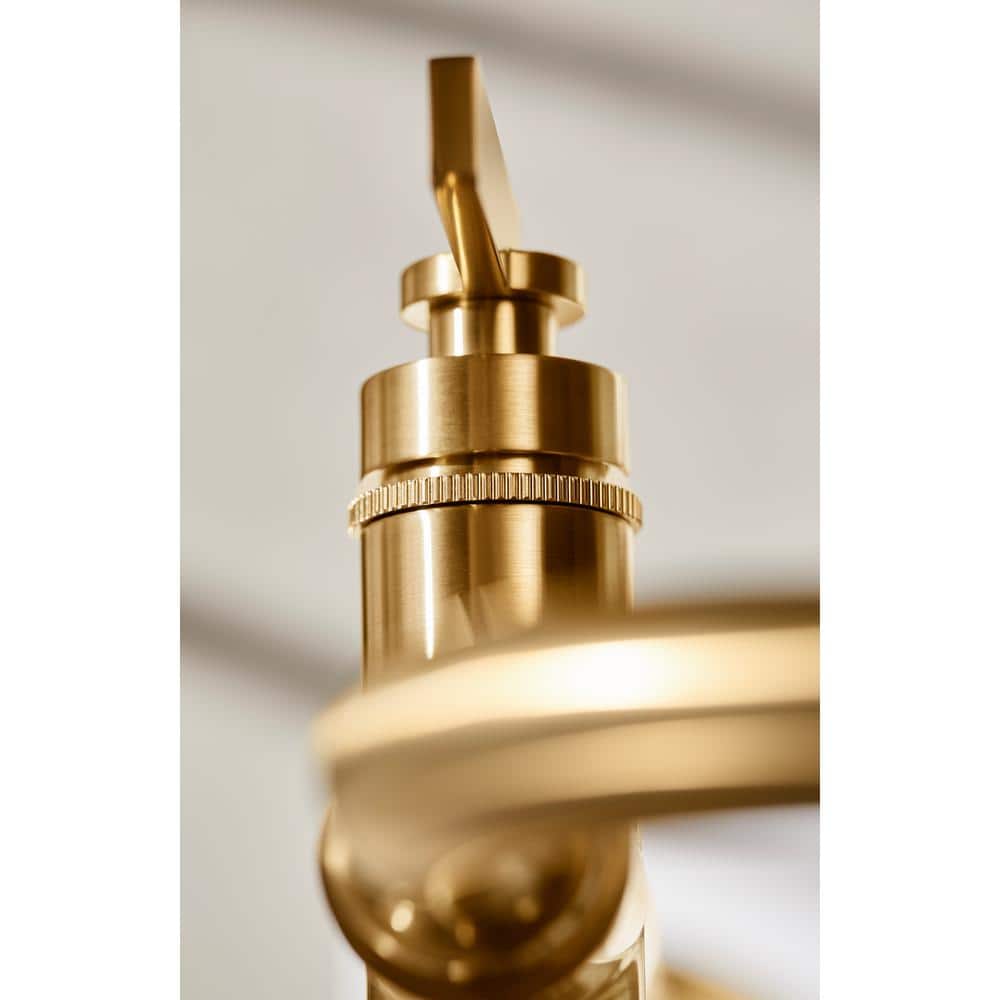 Polished Chrome Floor-Mount Bath Filler Trim with Handshower