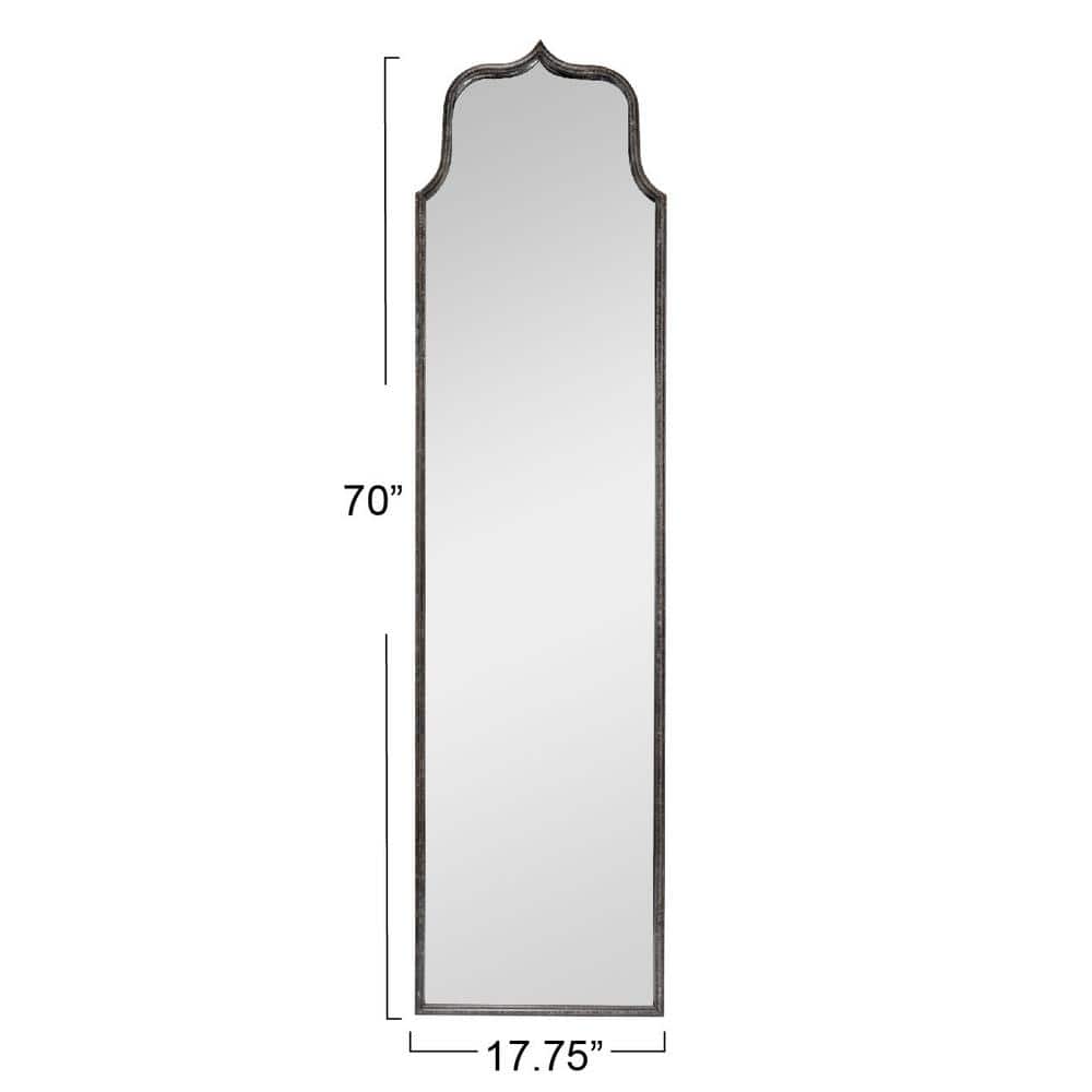 Distressed Black Metal Framed Full Length Wall Mirror