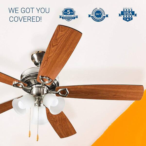 Indoor Brushed Nickel Ceiling Fan 